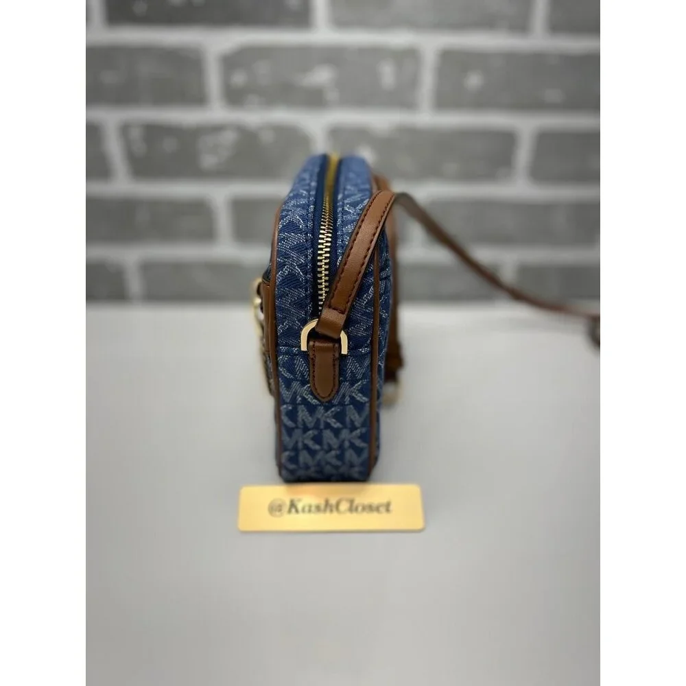 Michael Kors crossbody denim multi chain zip crossbody MK signature blue multi - Picture 4 of 9